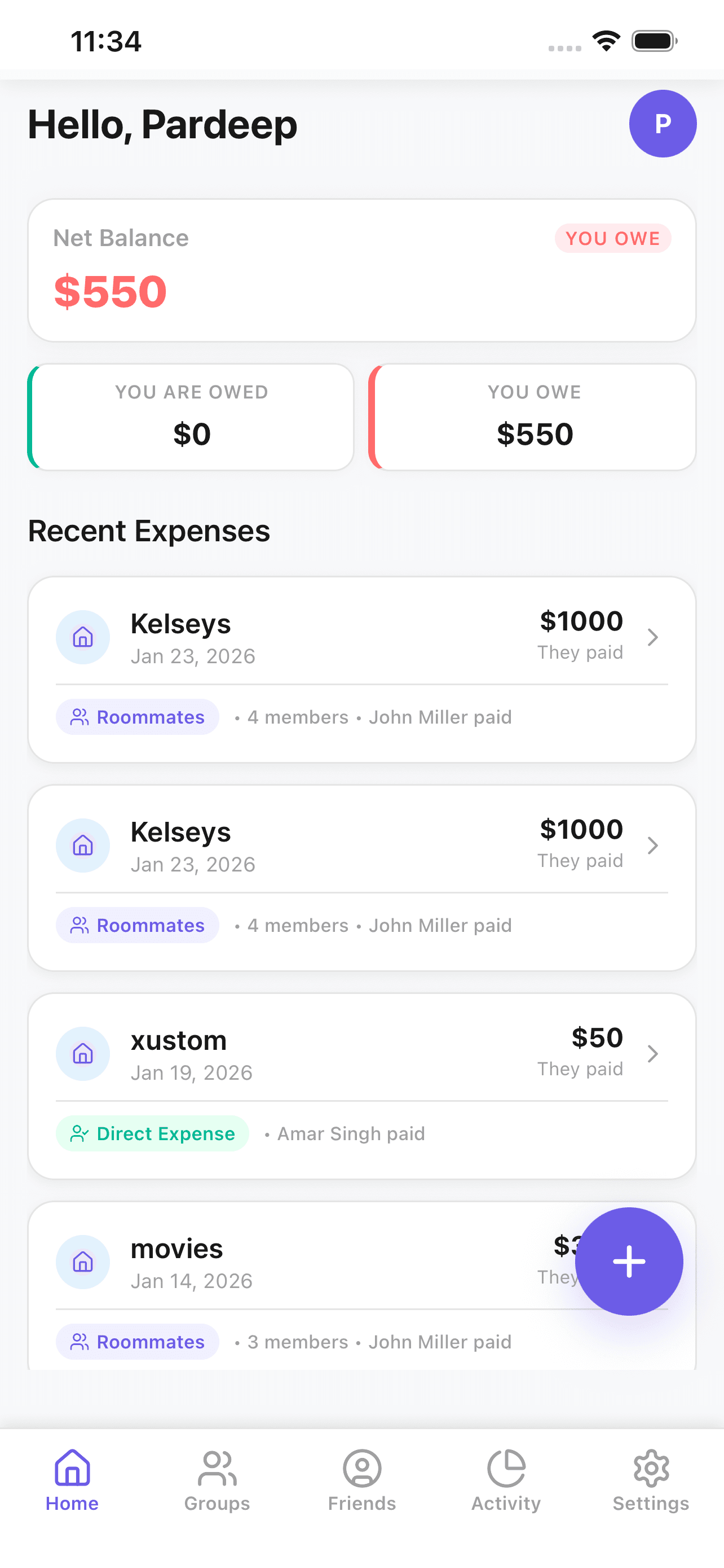 EvenX dashboard for rent, utilities, and shared housing expenses